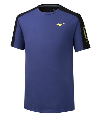 Mizuno Heritage Tee 1 футболка для бега мужская синяя