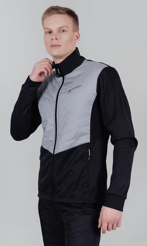 Мужская куртка для лыж и бега зимой Nordski Hybrid Pro black-grey