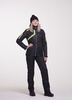 Nordski Premium женский прогулочный лыжный костюм black-lime - 1