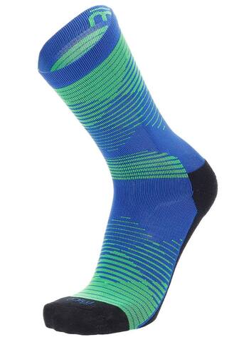 Спортивные носки средней высоты Mico Extra Dry Outlast Run синие-зеленые