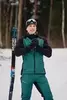 Мужской лыжный костюм с капюшоном Nordski Hybrid Warm black-alpine green - 5