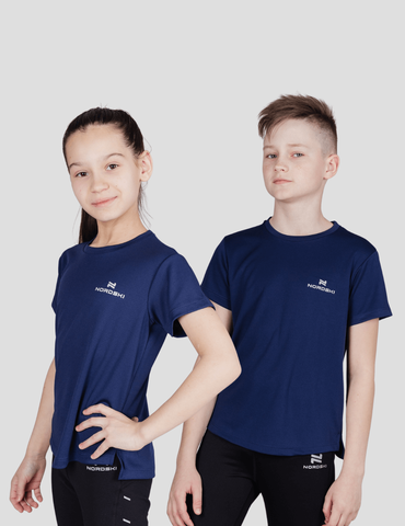 Детская спортивная футболка Nordski Jr Run темно-синяя
