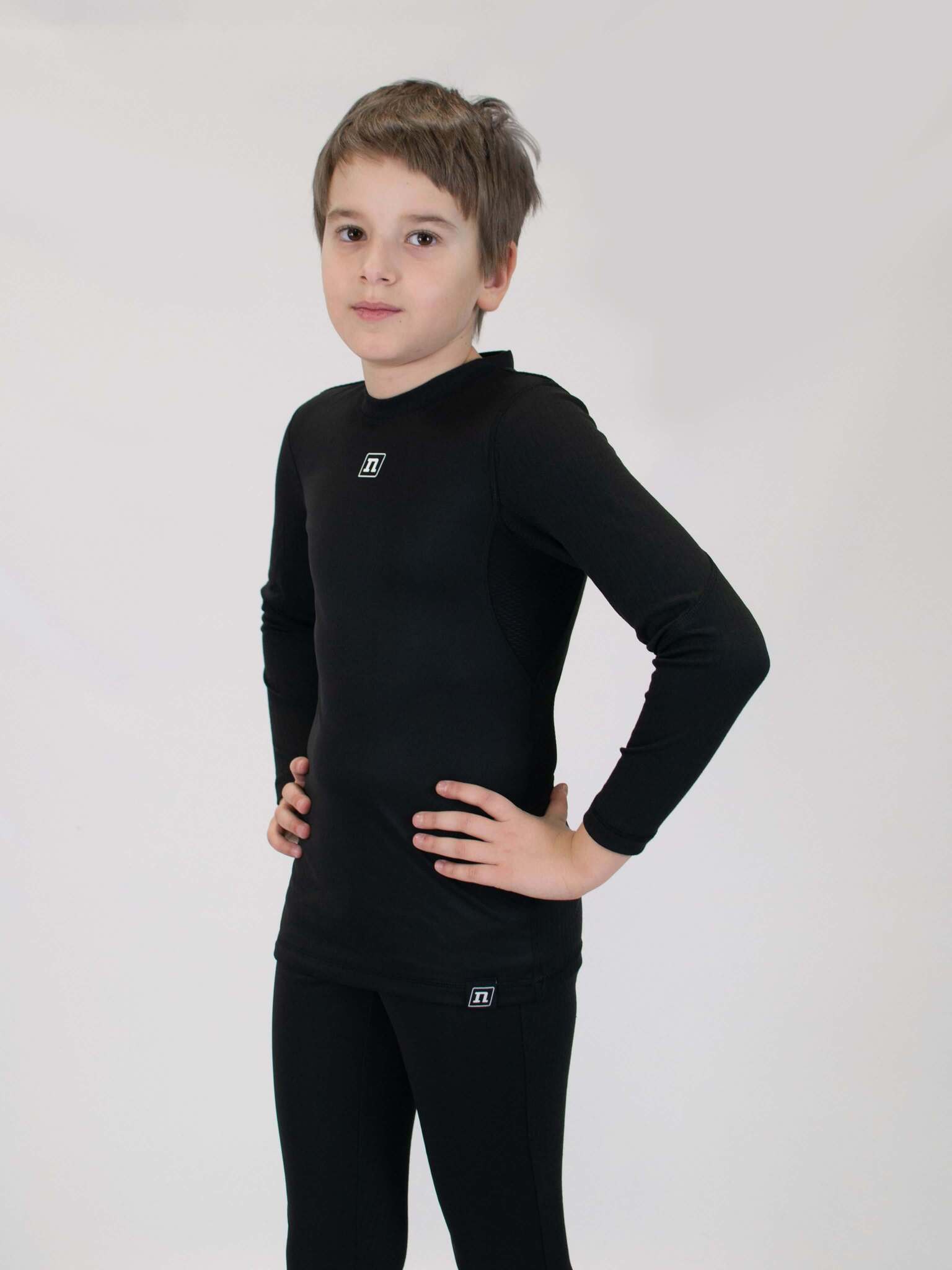 Детское термобелье рубашка с ветрозащитой Noname JR Arctos WS 24 black