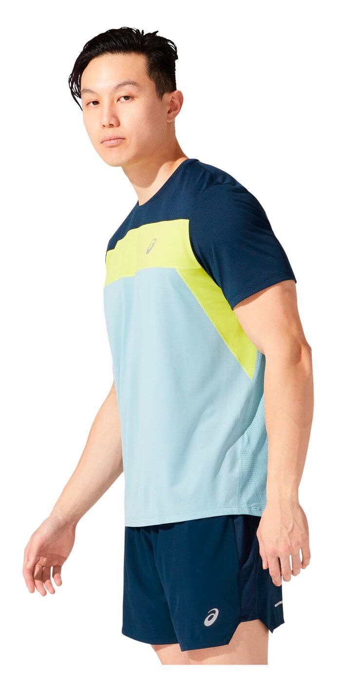 Asics Race Ss Top футболка для бега мужская синяя - 2