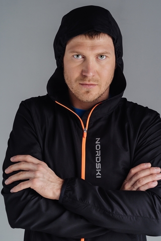 Nordski Jr Run куртка для бега детская Black/Orange
