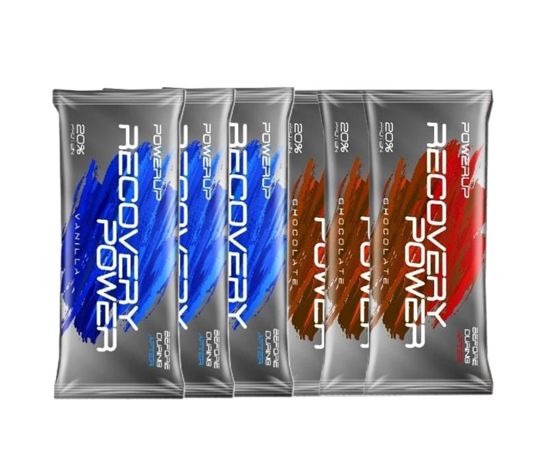 Набор протеиновых батончиков PowerUp Recovery Power шоколад и ваниль