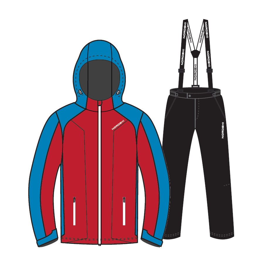 Nordski National утепленный лыжный костюм мужской Red-Black - 2