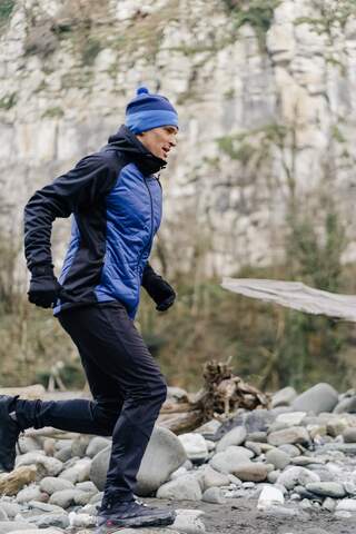 Мужской костюм для бега зимой Nordski Hybrid Hood Pro blue