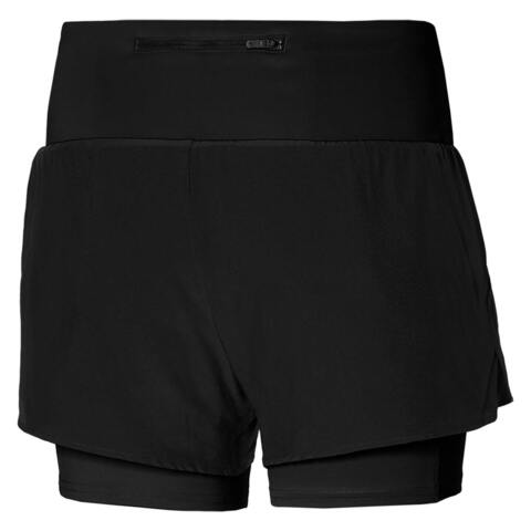 Mizuno 2 In 1 4.5 Short шорты для бега женские черные