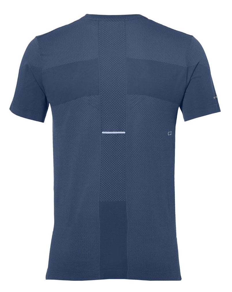 Asics Gel-Cool Seamless Short Sleeve футболка для бега мужская синяя - 2