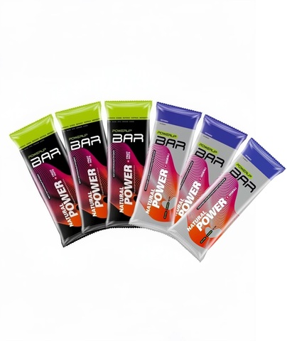 Набор высокоуглеводных батончиков PowerUp Muesli Fruit+Nuts яблоко-корица-миндаль-черника