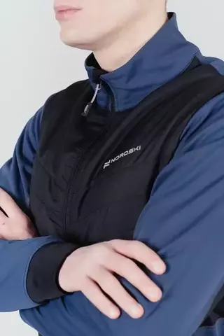 Мужская куртка для лыж и бега зимой Nordski Hybrid Pro blue-black