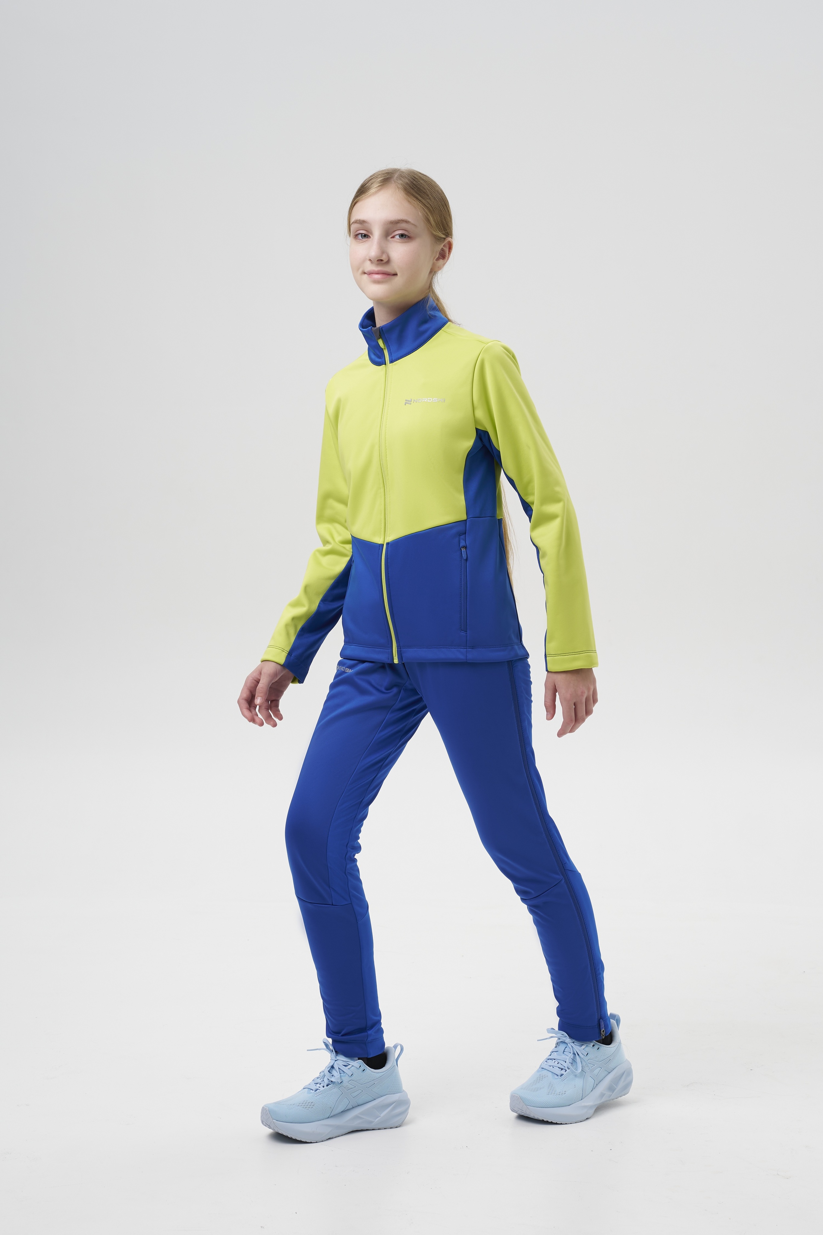 Детский тренировочный лыжный костюм Nordski Jr. Advance true blue-lime - 2