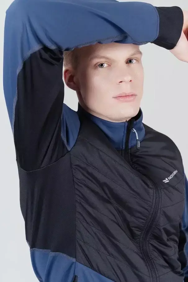Мужская куртка для лыж и бега зимой Nordski Hybrid Pro blue-black - 7