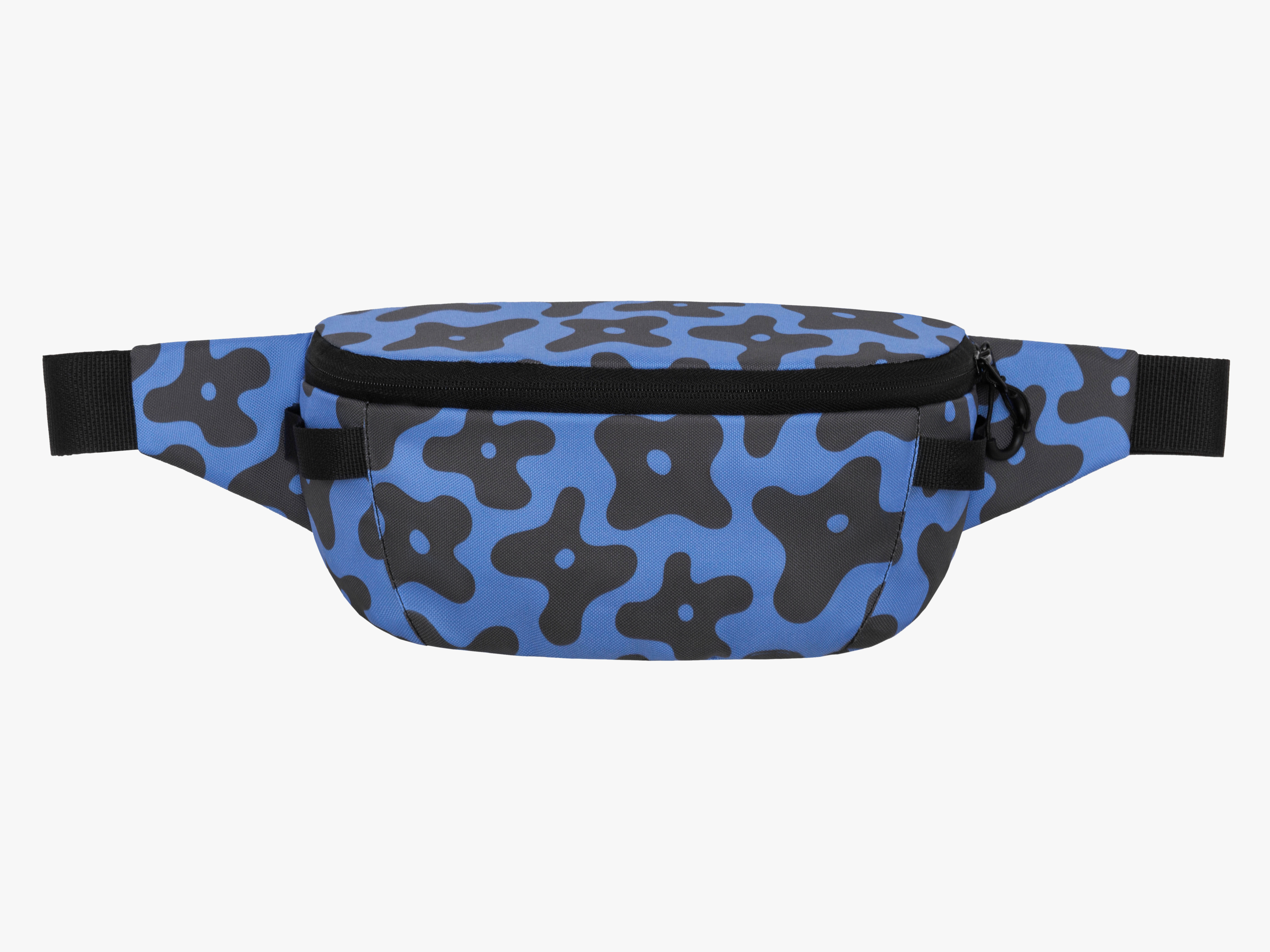 Повседневная сумка на пояс Enklepp Lamel Waist Bag black flowers-blue