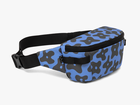 Повседневная сумка на пояс Enklepp Lamel Waist Bag black flowers-blue