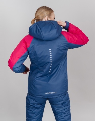 Теплый лыжный костюм женский Nordski Premium Sport denim-pink