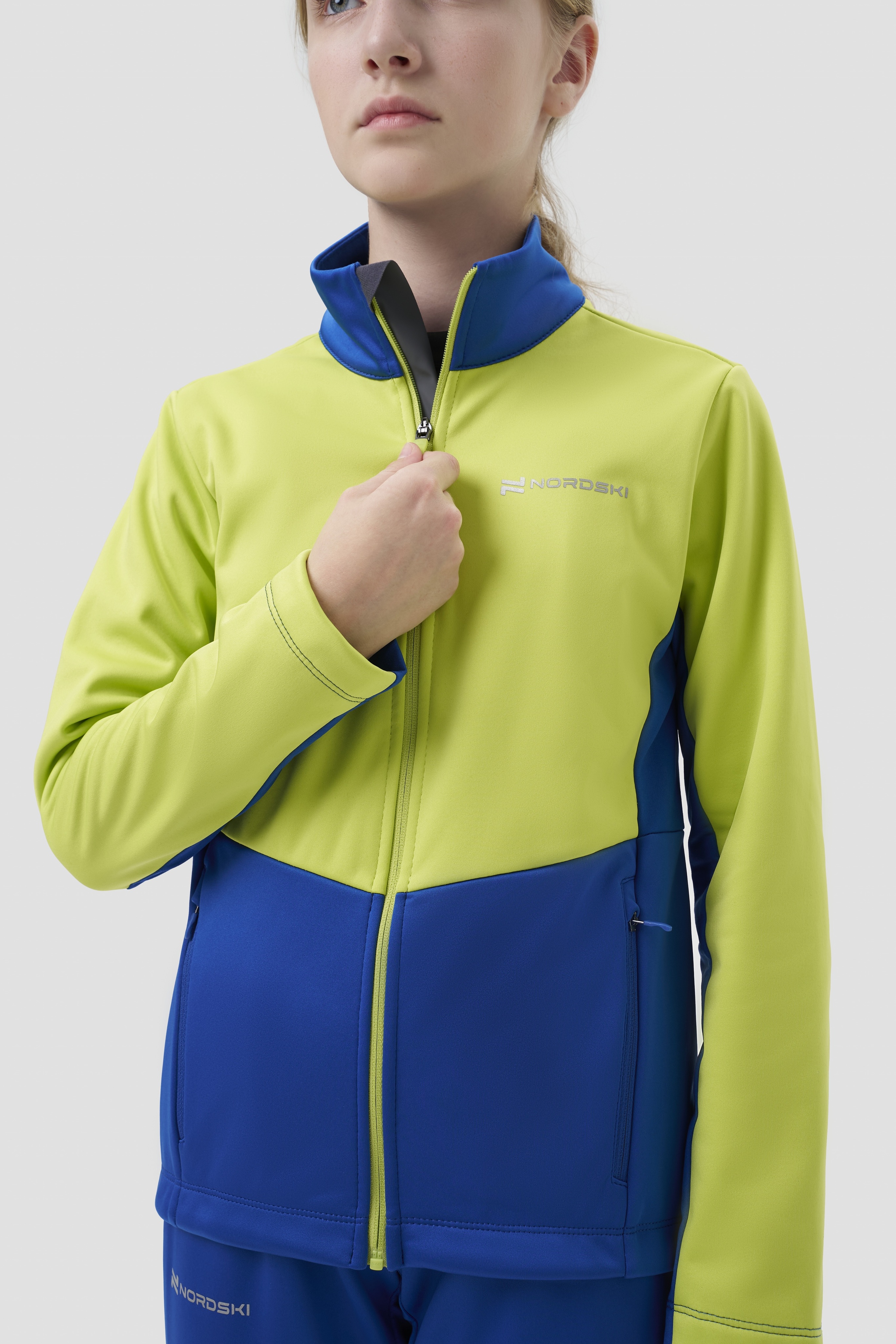 Детский тренировочный лыжный костюм Nordski Jr. Advance true blue-lime - 8