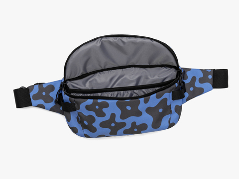 Повседневная сумка на пояс Enklepp Lamel Waist Bag black flowers-blue