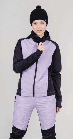 Женский лыжный костюм с капюшоном Nordski Hybrid Pro black-lavender