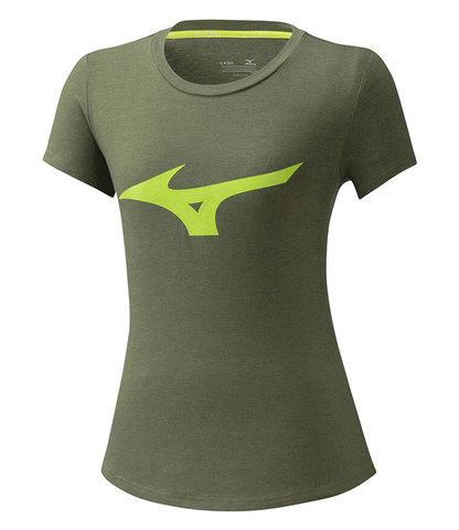 Mizuno Athletic Rb Tee беговая футболка женская зеленая