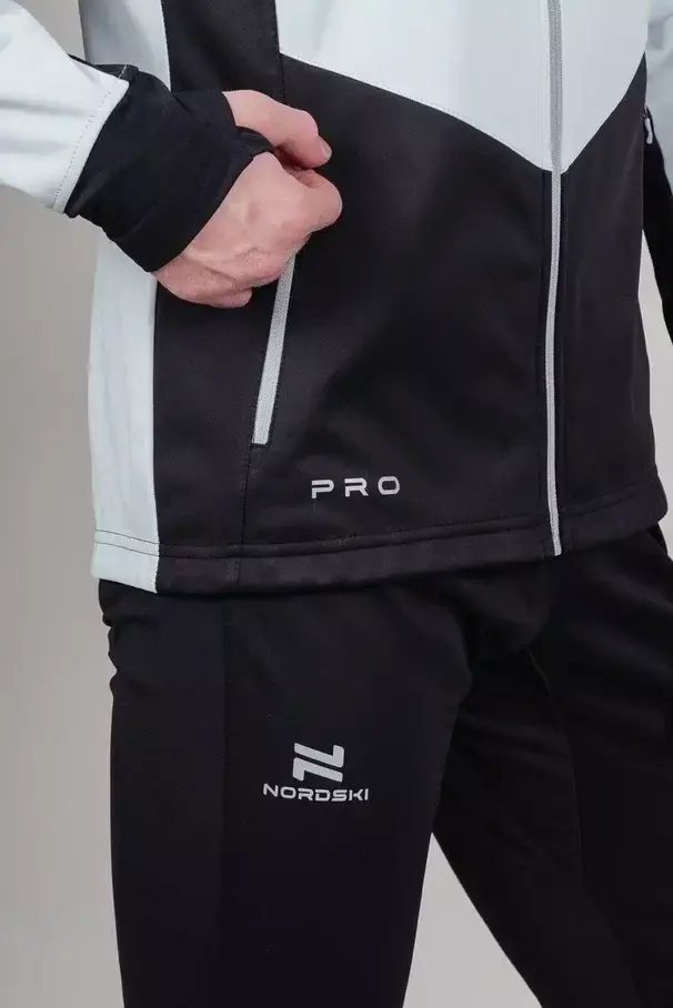 Мужская тренировочная лыжная куртка Nordski Pro pearl blue-black - 6