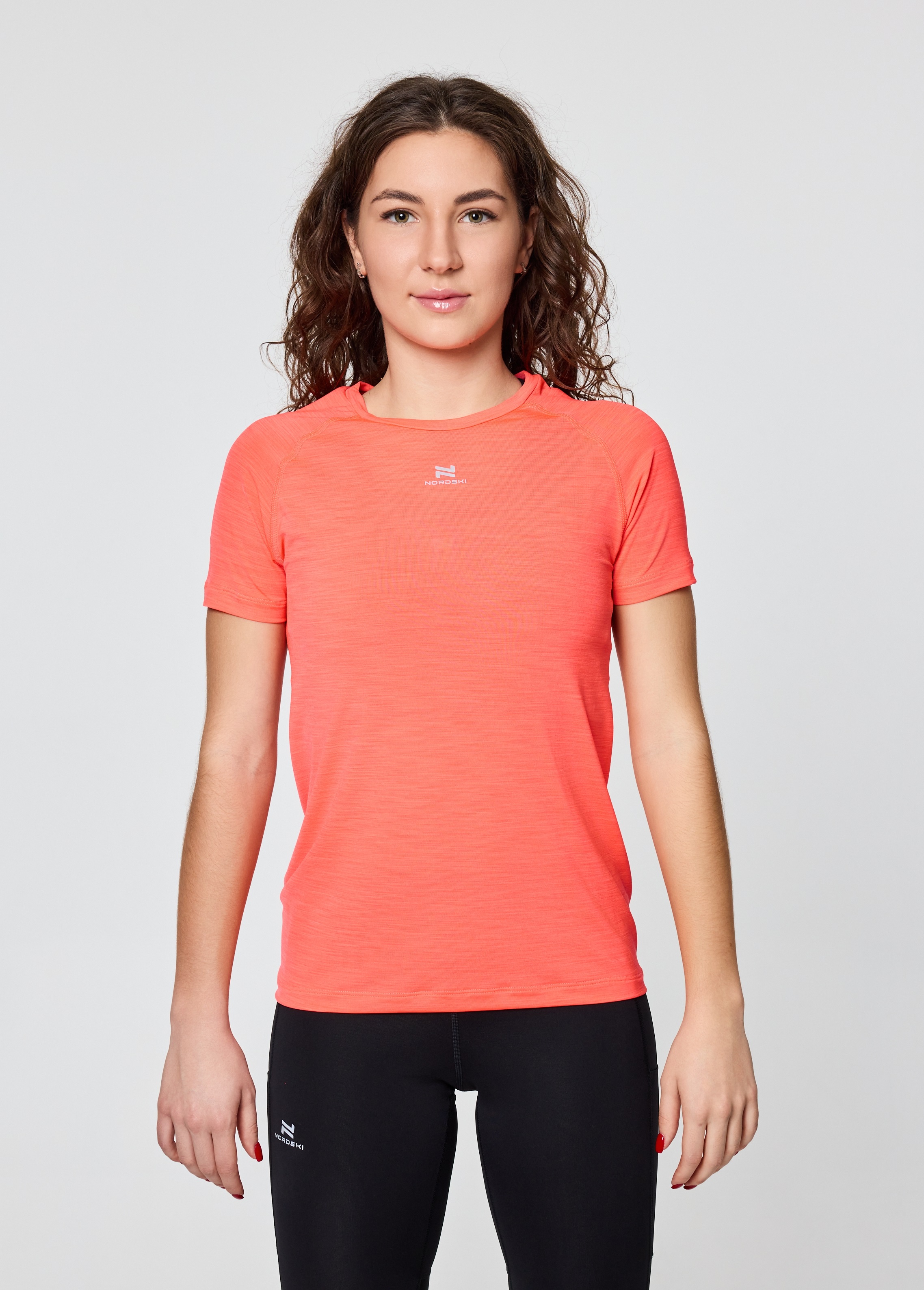 Женский комплект для тренировок Nordski Pro 7/8 coral-black - 2