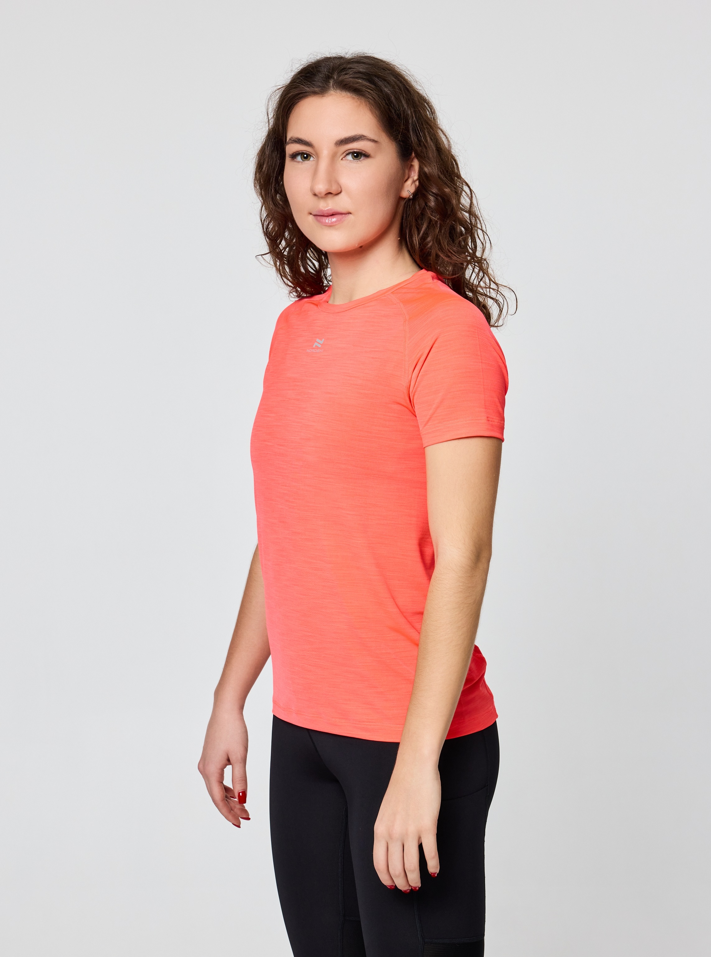 Женский комплект для тренировок Nordski Pro 7/8 coral-black - 3