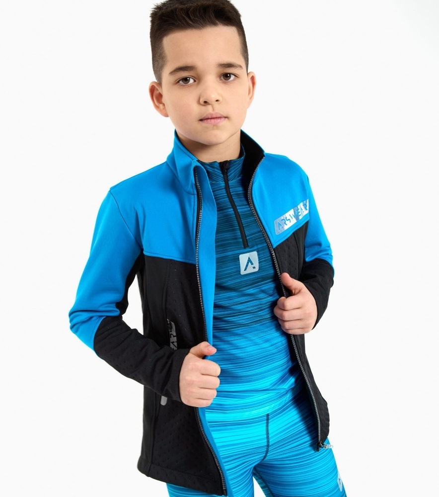 Детская лыжная куртка Arswear Softshell Rase Kids голубая - 5