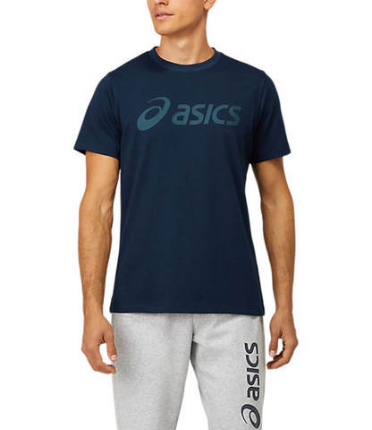Asics Big Logo Tee футболка для бега мужская темно-синяя