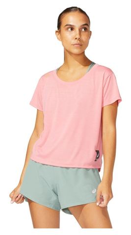 Asics Sakura Ss Crop Top футболка для бега женская розовая