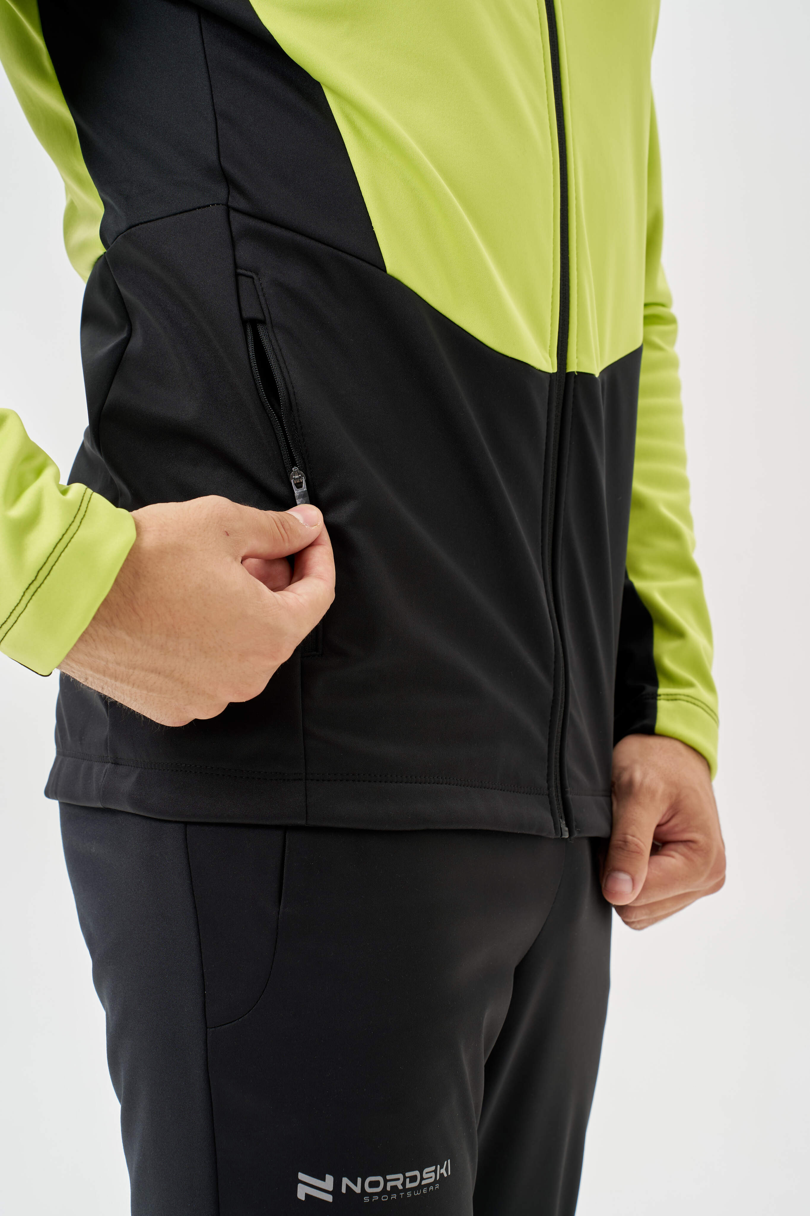 Мужской тренировочный лыжный костюм Nordski Advance lime-black - 13