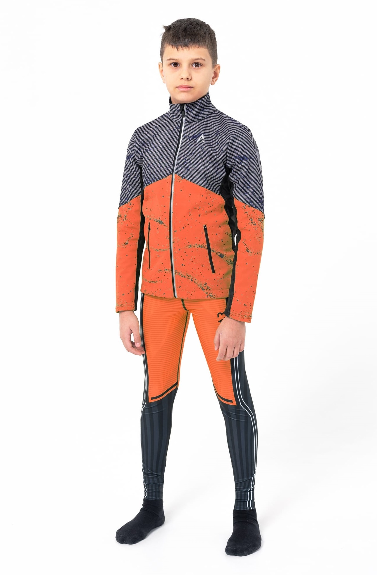 Детская утепленная разминочная куртка Arswear Softshell Active Lite S оранжевая - 3