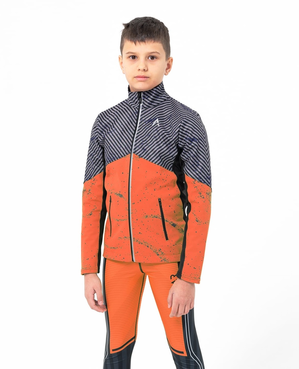 Детская утепленная разминочная куртка Arswear Softshell Active Lite S оранжевая