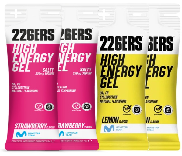 Набор высокоэнергетических гелей 226ERS XS High Energy 45 г соленая клубника-лимон 4 шт