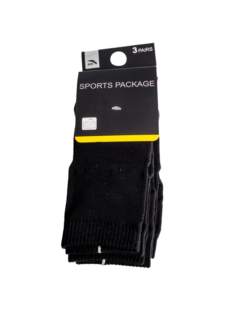Комплект спортивных носков Anta 3-Pack Mid-crew Socks черные