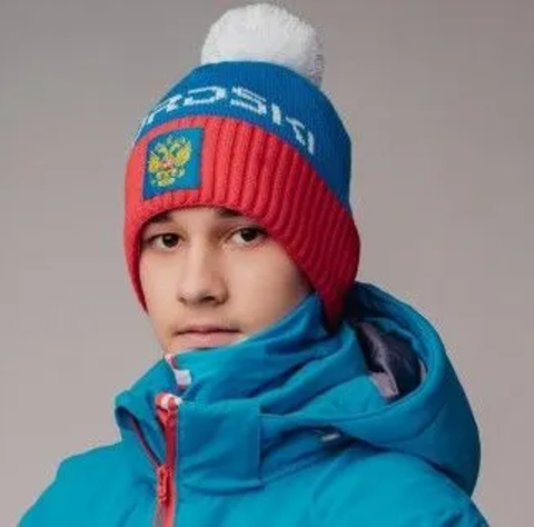 Лыжная шапка Nordski Fan RUS синяя-красная