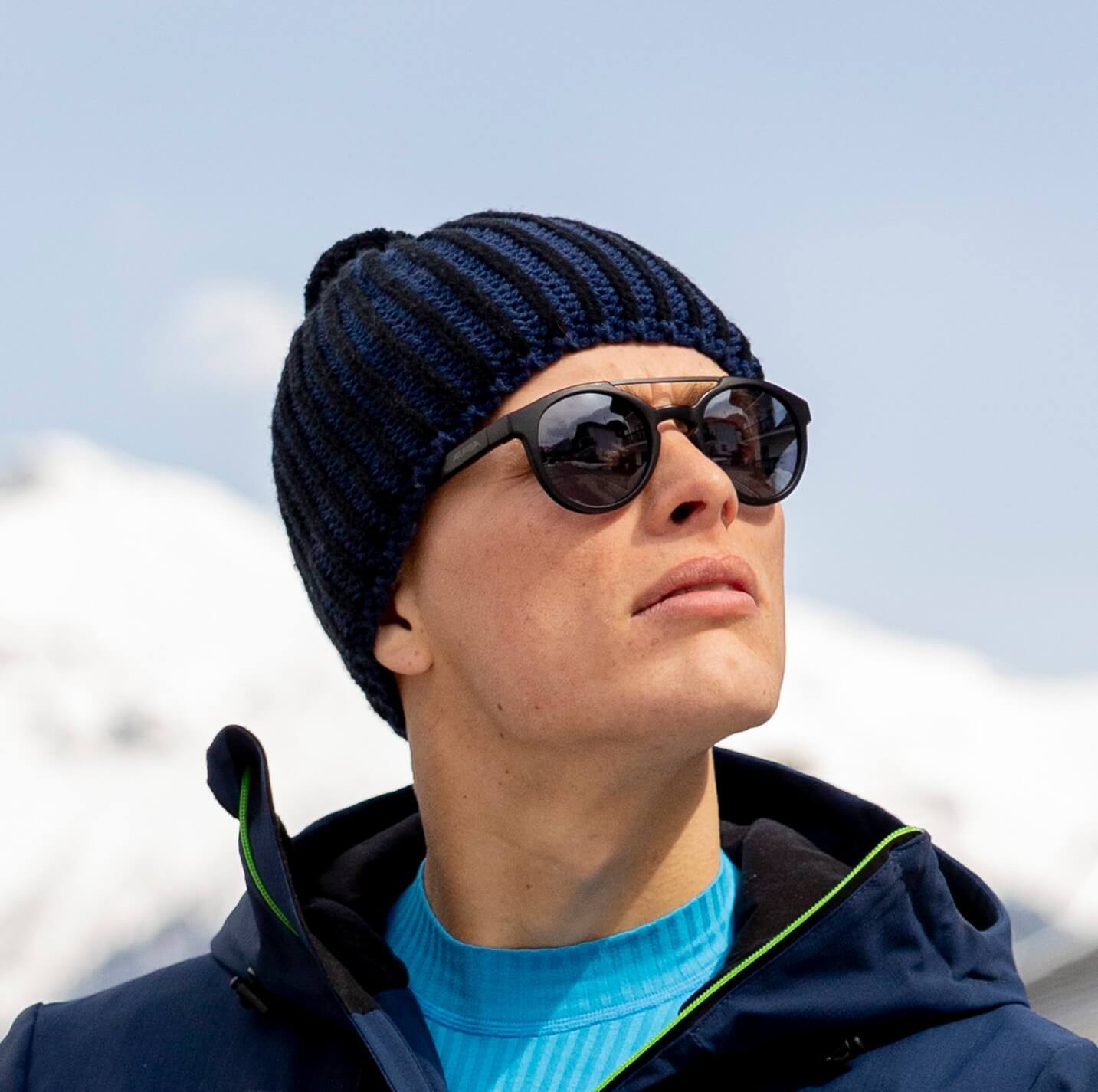 Вязаная шапка с шерстью Nordski Wool черная-синяя - 5