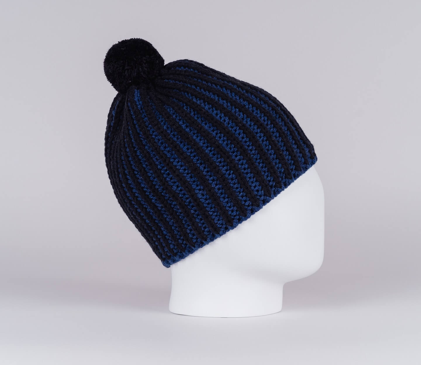 Вязаная шапка с шерстью Nordski Wool черная-синяя - 10