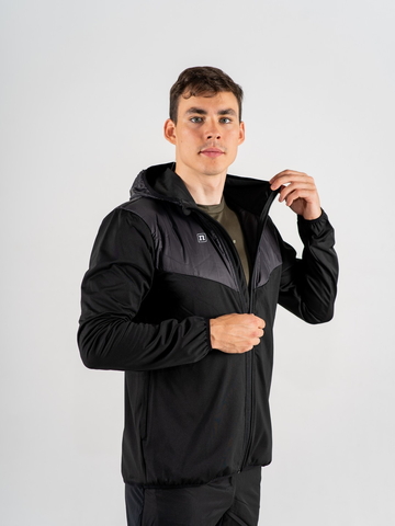 Гибридная ветровка Noname с капюшоном Hybrid Run Jersey 23 UX черная