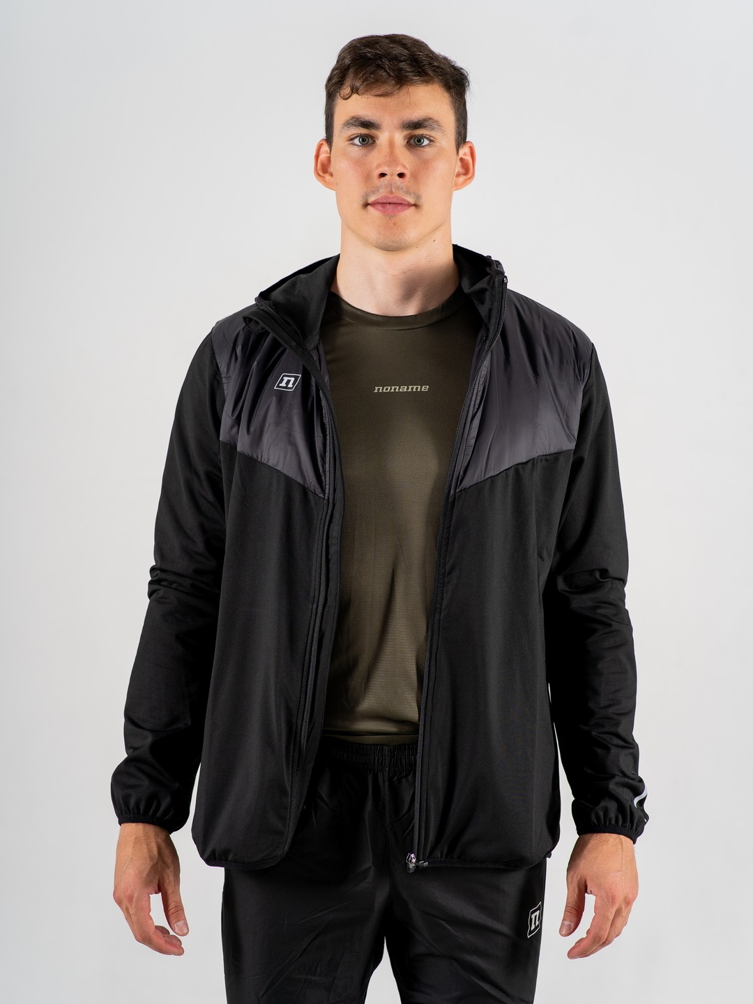Гибридная ветровка Noname с капюшоном Hybrid Run Jersey 23 UX черная - 5