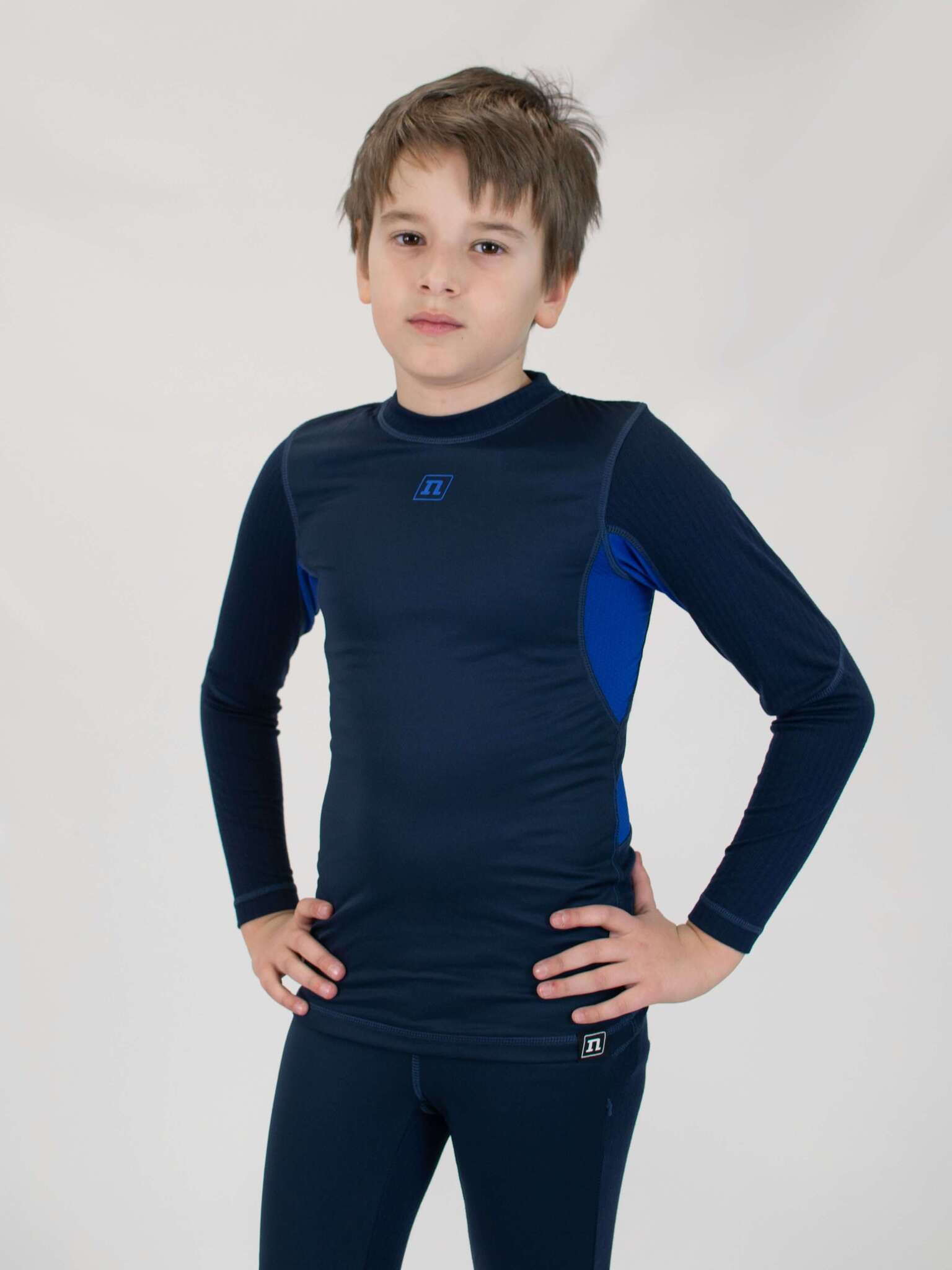 Детское термобелье рубашка с ветрозащитой Noname JR Arctos WS 24 navy