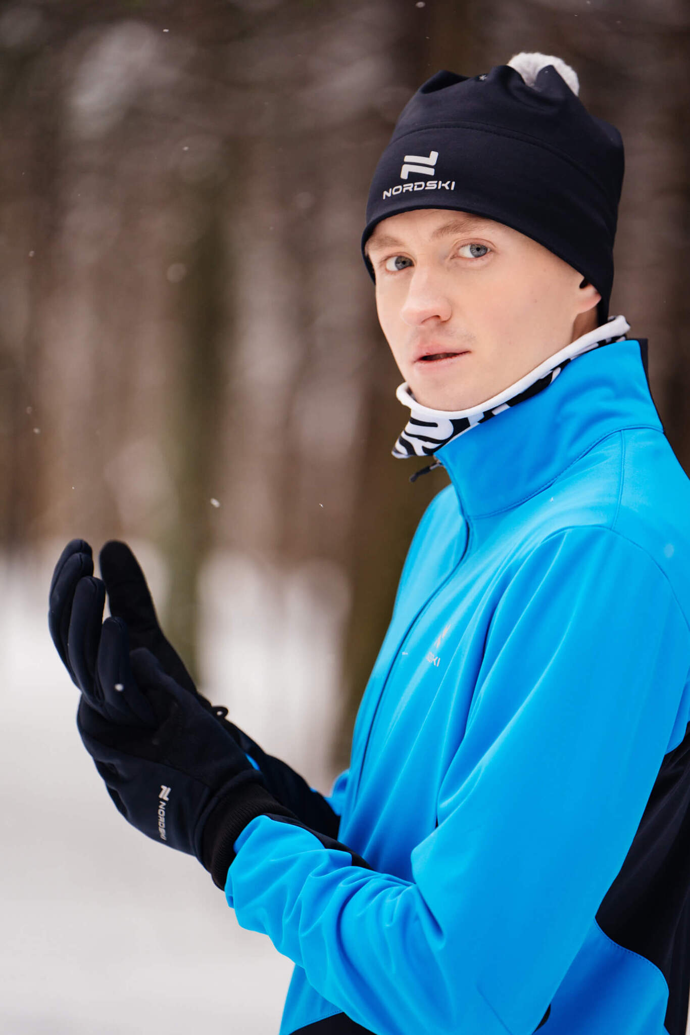 Мужская тренировочная лыжная куртка Nordski Pro light blue-black - 7