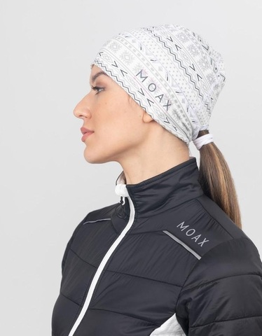 Женская спортивная шапка Moax Tista Pony Tail белый принт