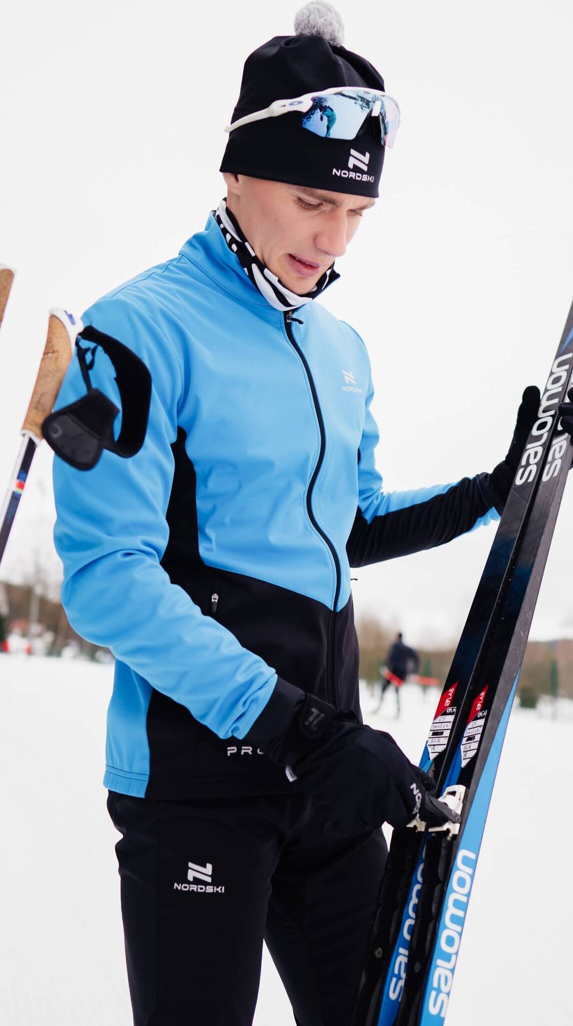 Мужская тренировочная лыжная куртка Nordski Pro light blue-black - 3