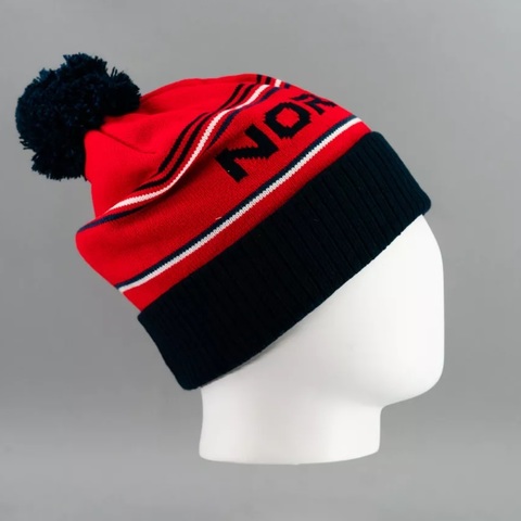Nordski Stripe теплая шапка red