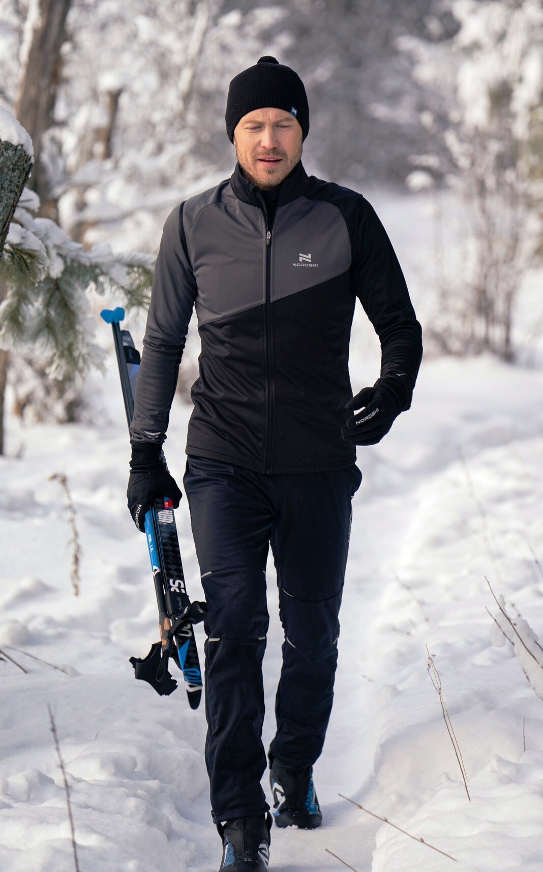 Мужской лыжный костюм Nordski Premium grey-black