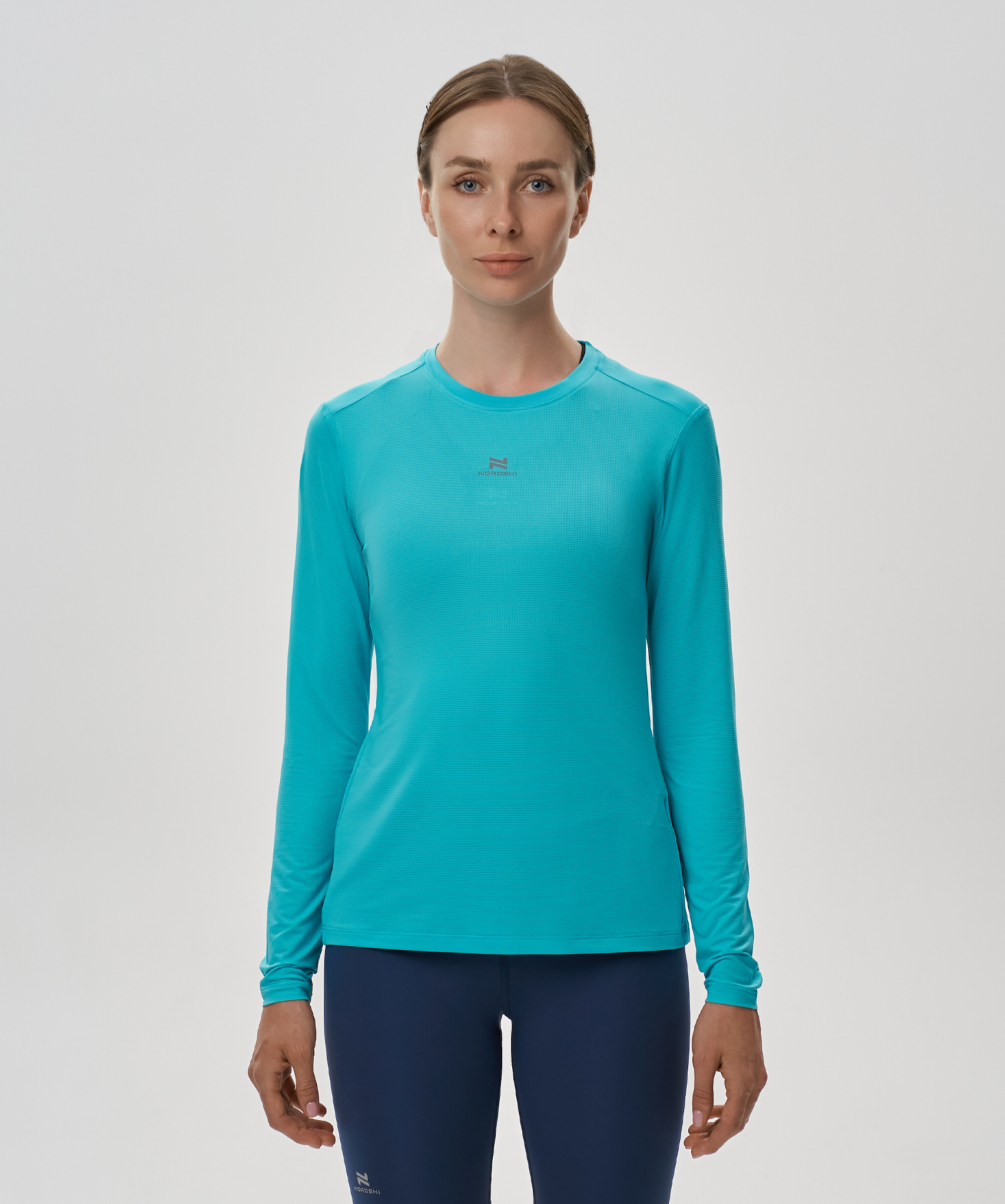 Женская футболка для бега с длинным рукавом Nordski Run 2.0 aqua