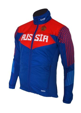 Olly Russia куртка для бега синяя-красная