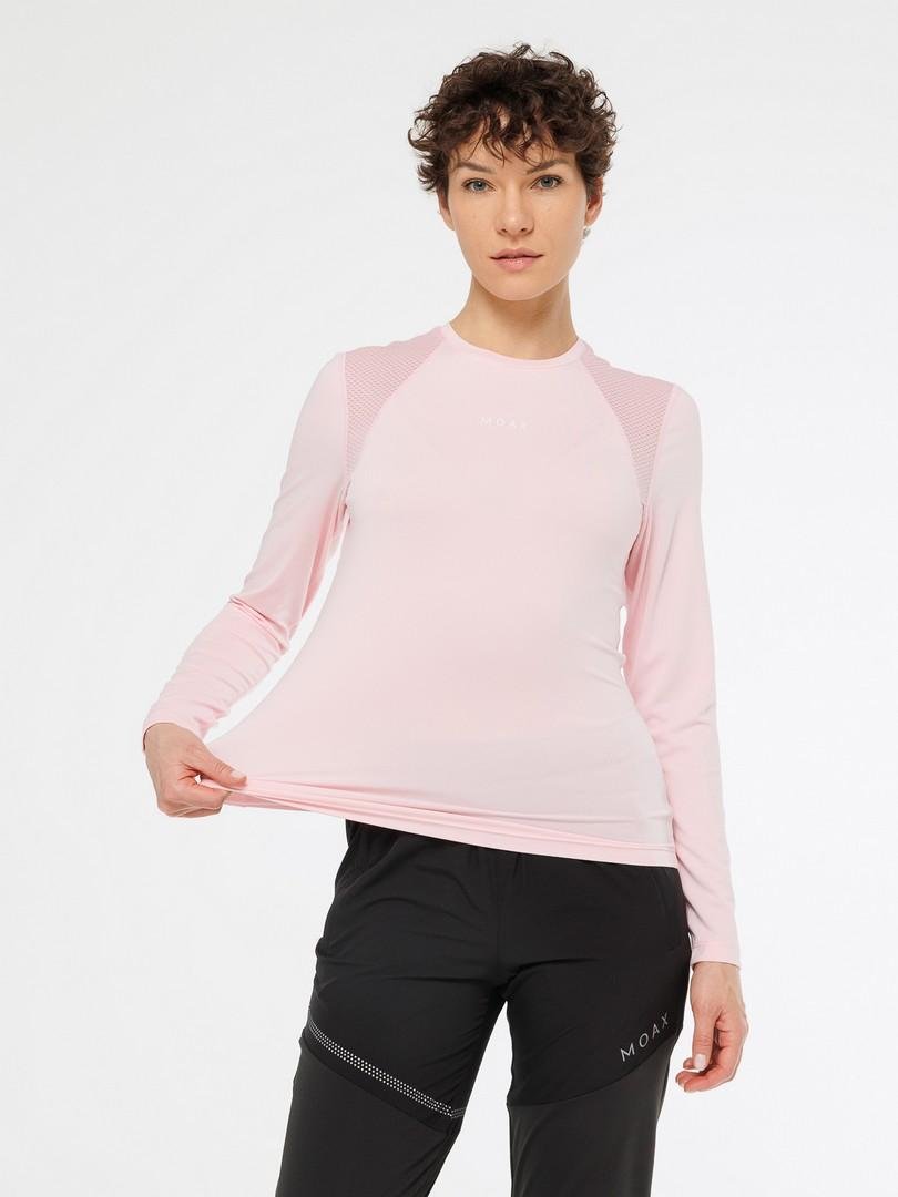 Женский лонгслив для тренировок Moax Run Lite нежно-розовый - 3